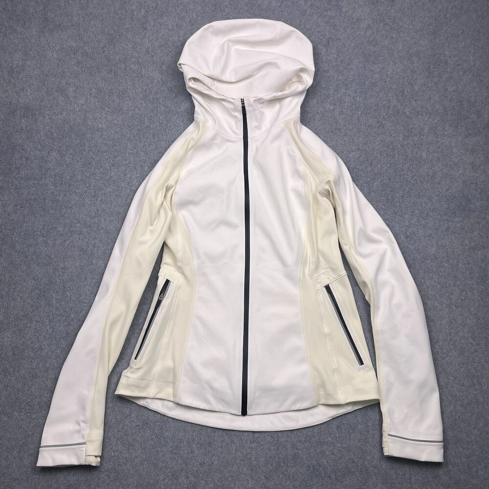 lululemon cross running track jacket womens 2 white full zip